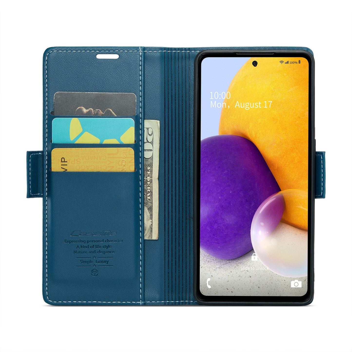 Samsung Galaxy A72 Litchi Texture RFID Anti-theft Leather Phone Case with Butterfly Buckle, Stand & Card Wallet with TPU Shell