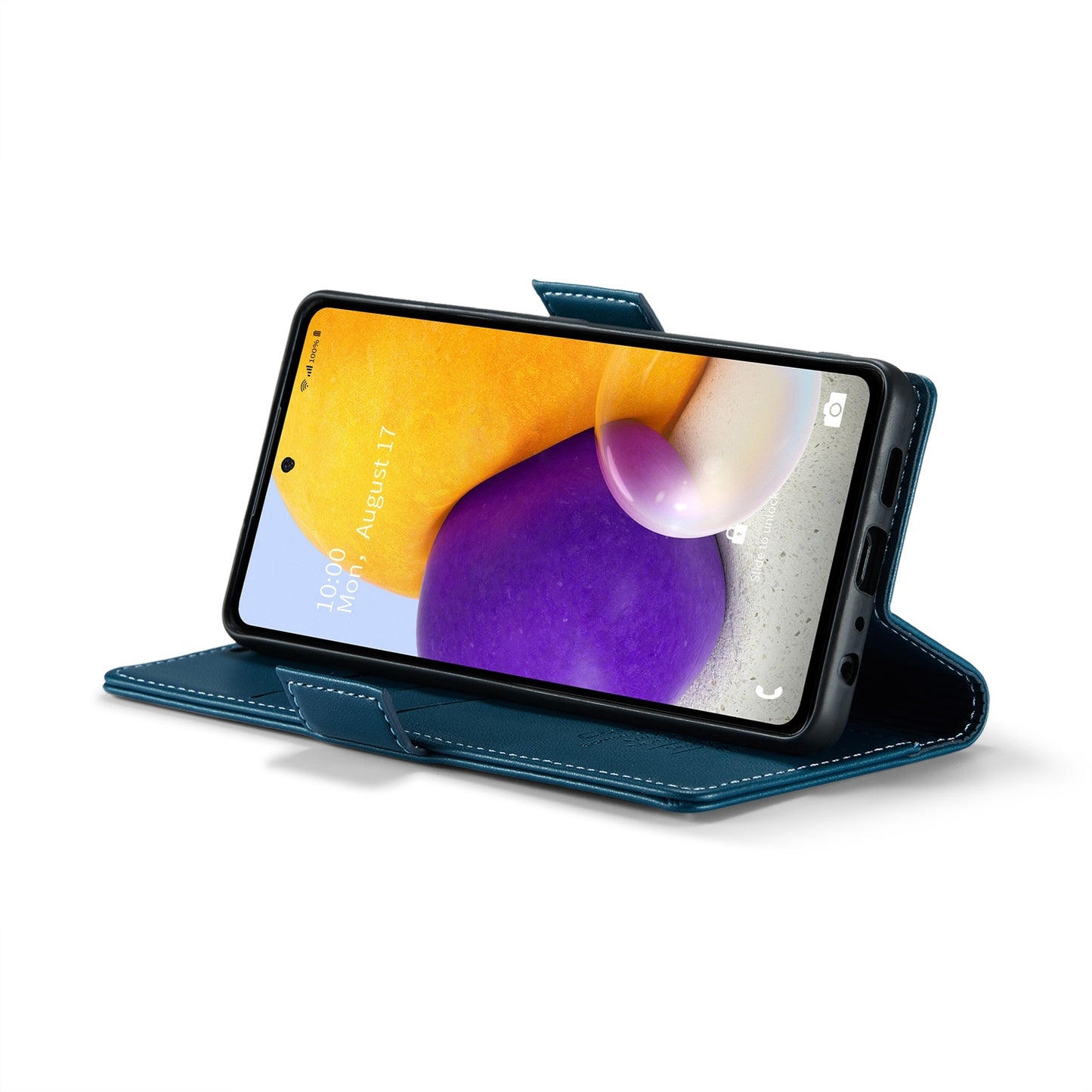 Samsung Galaxy A72 Litchi Texture RFID Anti-theft Leather Phone Case with Butterfly Buckle, Stand & Card Wallet with TPU Shell