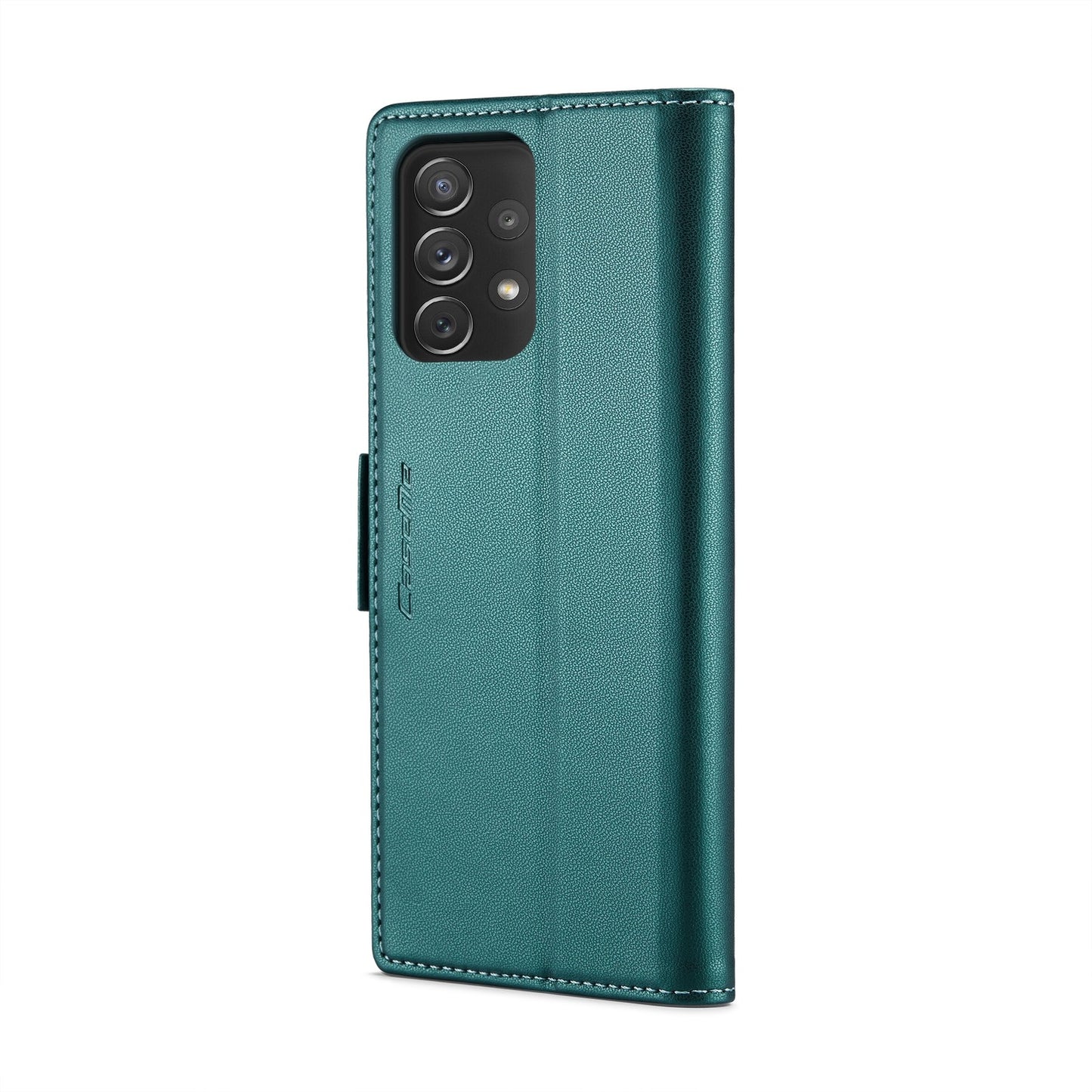 Samsung Galaxy A72 Litchi Texture RFID Anti-theft Leather Phone Case with Butterfly Buckle, Stand & Card Wallet with TPU Shell