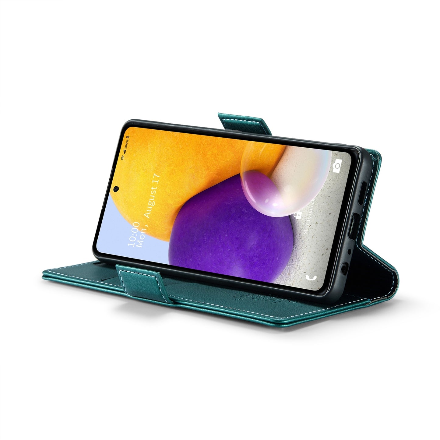 Samsung Galaxy A72 Litchi Texture RFID Anti-theft Leather Phone Case with Butterfly Buckle, Stand & Card Wallet with TPU Shell