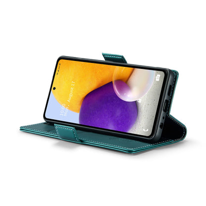 Samsung Galaxy A72 Litchi Texture RFID Anti-theft Leather Phone Case with Butterfly Buckle, Stand & Card Wallet with TPU Shell