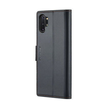 Samsung Galaxy Note10+ Litchi Texture RFID Anti-theft Leather Phone Case with Butterfly Buckle, Stand & Card Wallet with TPU Shell