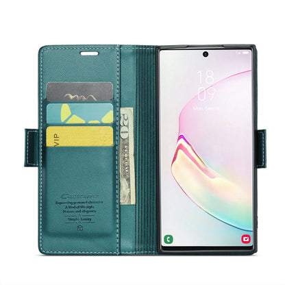 Samsung Galaxy Note10+ Litchi Texture RFID Anti-theft Leather Phone Case with Butterfly Buckle, Stand & Card Wallet with TPU Shell