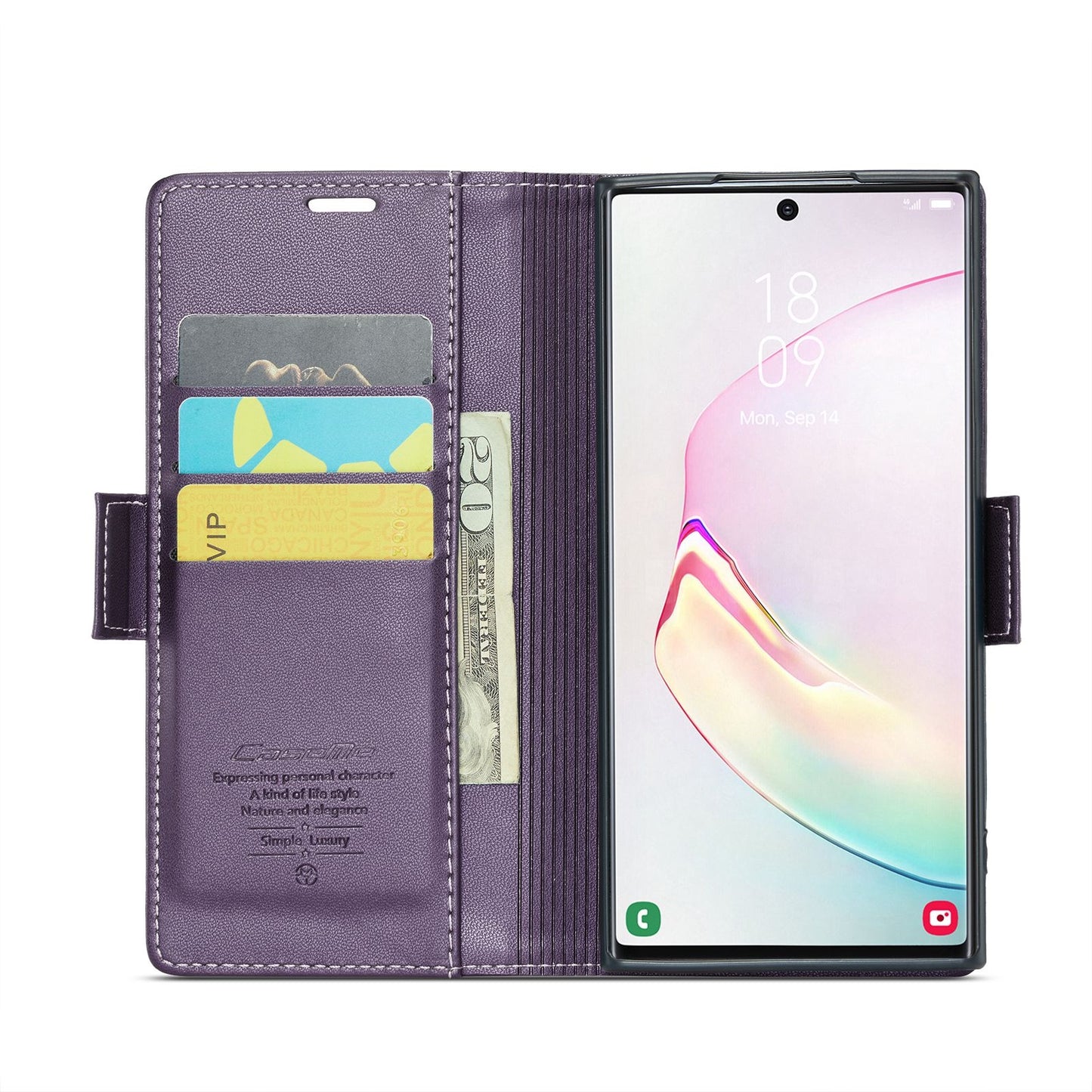 Samsung Galaxy Note10+ Litchi Texture RFID Anti-theft Leather Phone Case with Butterfly Buckle, Stand & Card Wallet with TPU Shell