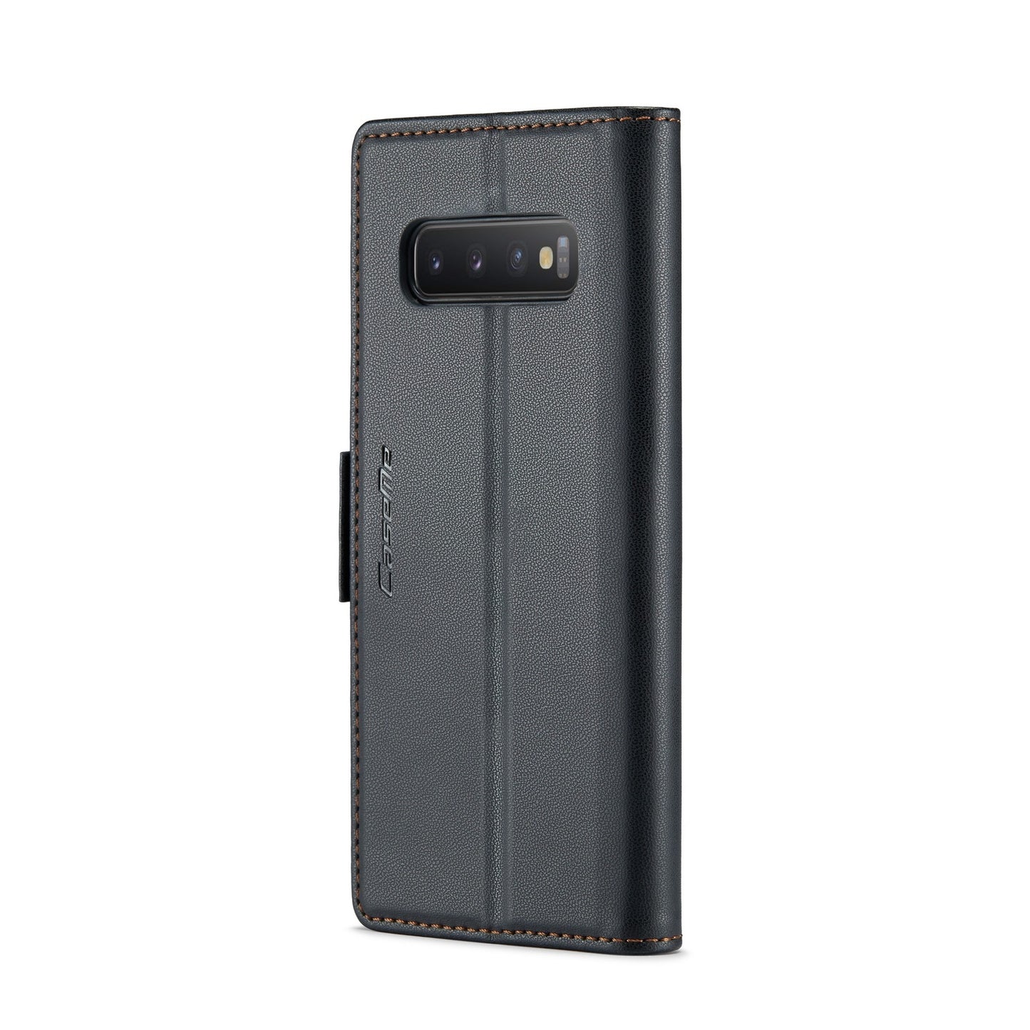 Samsung Galaxy S10 Litchi Texture RFID Anti-theft Leather Phone Case with Butterfly Buckle, Stand & Card Wallet with TPU Shell
