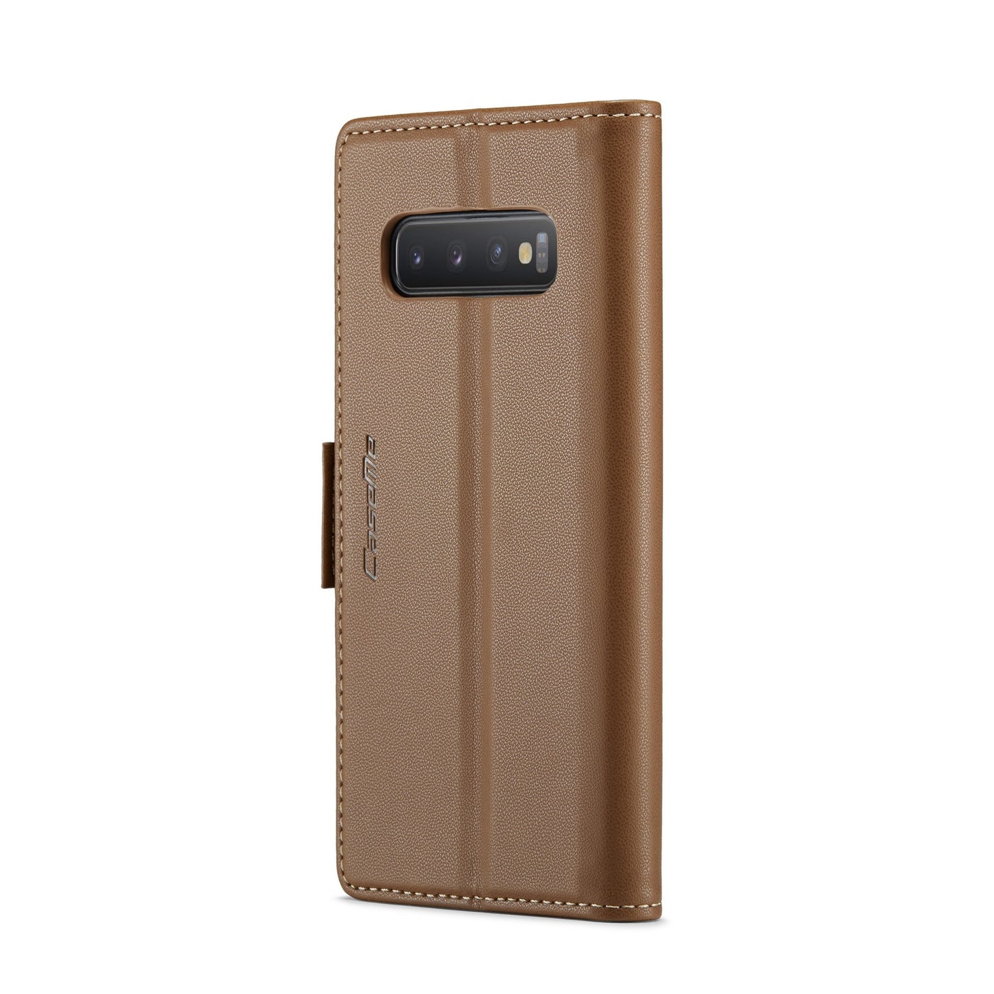 Samsung Galaxy S10 Litchi Texture RFID Anti-theft Leather Phone Case with Butterfly Buckle, Stand & Card Wallet with TPU Shell