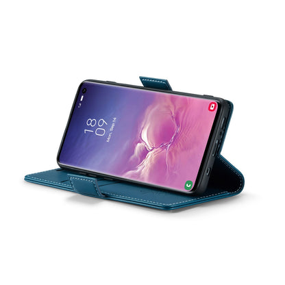 Samsung Galaxy S10 Litchi Texture RFID Anti-theft Leather Phone Case with Butterfly Buckle, Stand & Card Wallet with TPU Shell