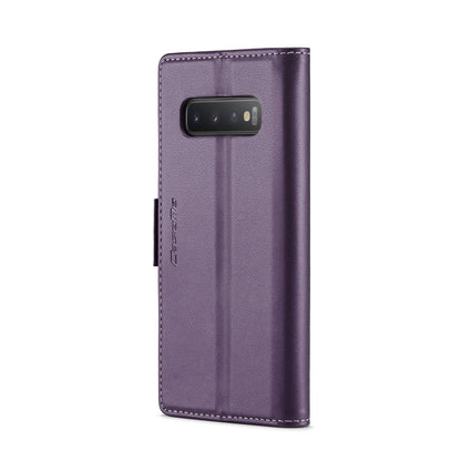 Samsung Galaxy S10 Litchi Texture RFID Anti-theft Leather Phone Case with Butterfly Buckle, Stand & Card Wallet with TPU Shell