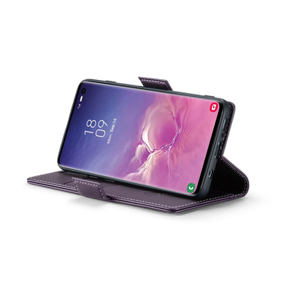 Samsung Galaxy S10 Litchi Texture RFID Anti-theft Leather Phone Case with Butterfly Buckle, Stand & Card Wallet with TPU Shell