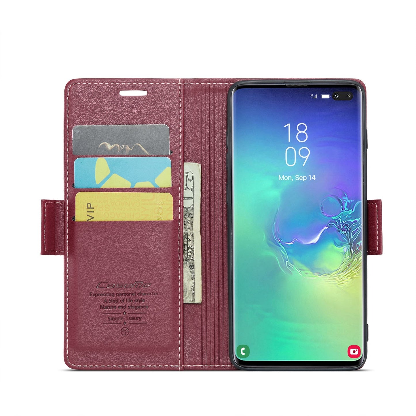 Samsung Galaxy S10+ Litchi Texture RFID Anti-theft Leather Phone Case with Butterfly Buckle, Stand & Card Wallet with TPU Shell