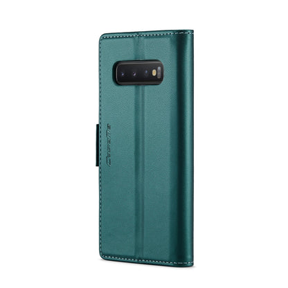 Samsung Galaxy S10+ Litchi Texture RFID Anti-theft Leather Phone Case with Butterfly Buckle, Stand & Card Wallet with TPU Shell