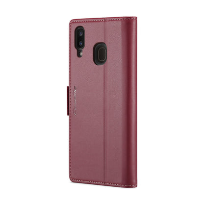Samsung Galaxy M10s Litchi Texture RFID Anti-theft Leather Phone Case with Butterfly Buckle, Stand & Card Wallet with TPU Shell