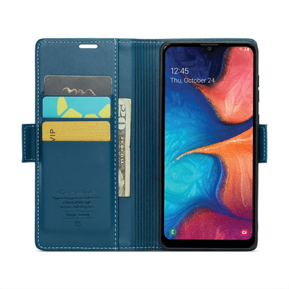 Samsung Galaxy M10s Litchi Texture RFID Anti-theft Leather Phone Case with Butterfly Buckle, Stand & Card Wallet with TPU Shell