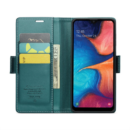 Samsung Galaxy A30 Litchi Texture RFID Anti-theft Leather Phone Case with Butterfly Buckle, Stand & Card Wallet with TPU Shell