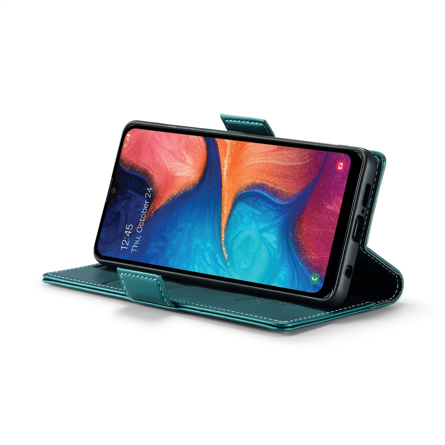 Samsung Galaxy A30 Litchi Texture RFID Anti-theft Leather Phone Case with Butterfly Buckle, Stand & Card Wallet with TPU Shell