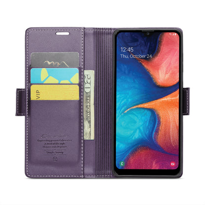 Samsung Galaxy M10s Litchi Texture RFID Anti-theft Leather Phone Case with Butterfly Buckle, Stand & Card Wallet with TPU Shell