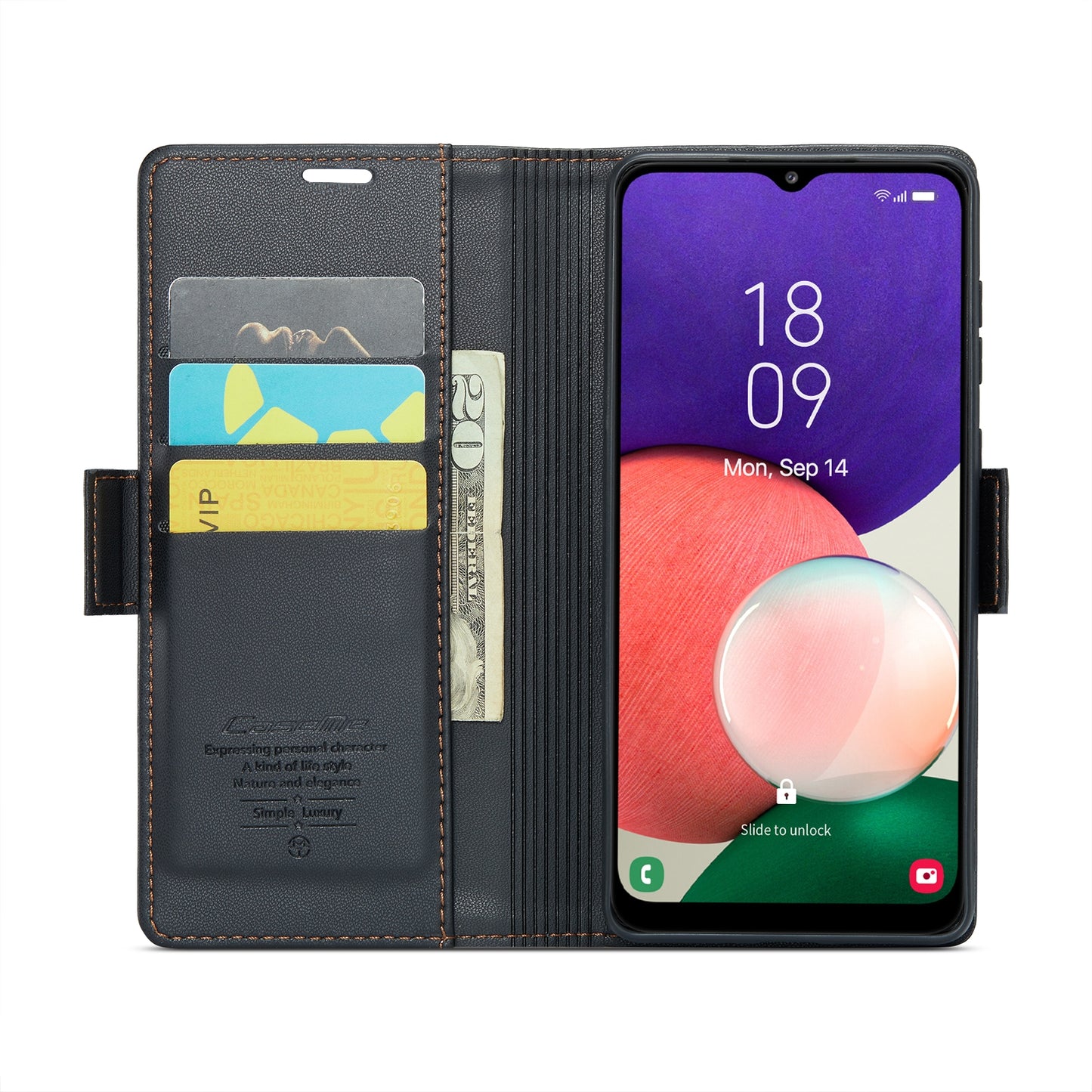 Samsung Galaxy A22 5G Litchi Texture RFID Anti-theft Leather Phone Case with Butterfly Buckle, Stand & Card Wallet with TPU Shell