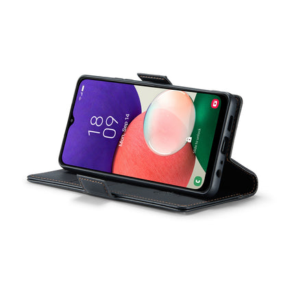 Samsung Galaxy A22 5G Litchi Texture RFID Anti-theft Leather Phone Case with Butterfly Buckle, Stand & Card Wallet with TPU Shell