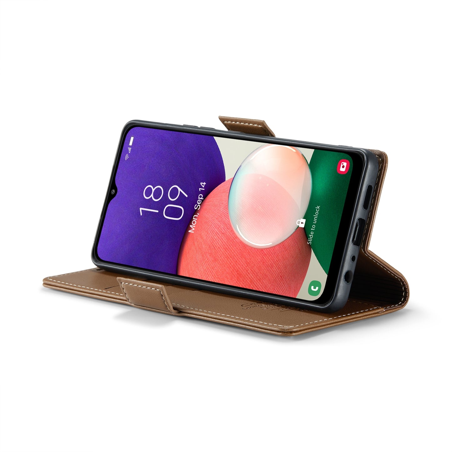 Samsung Galaxy A22 5G Litchi Texture RFID Anti-theft Leather Phone Case with Butterfly Buckle, Stand & Card Wallet with TPU Shell