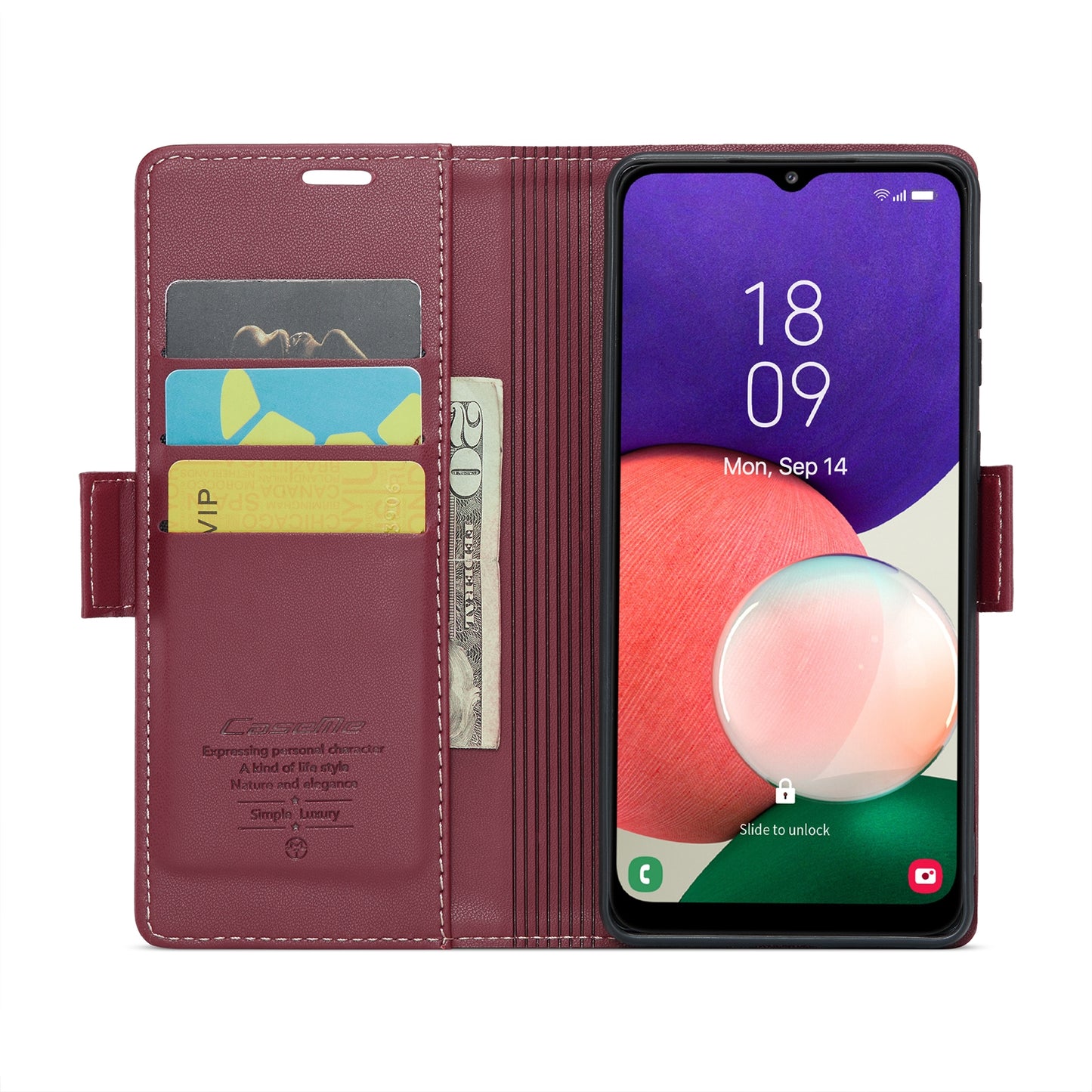Samsung Galaxy A22 5G Litchi Texture RFID Anti-theft Leather Phone Case with Butterfly Buckle, Stand & Card Wallet with TPU Shell