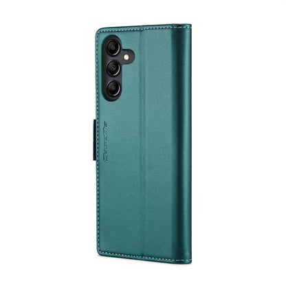 Samsung Galaxy A14 4G/5G Litchi Texture RFID Anti-theft Leather Phone Case with Butterfly Buckle, Stand & Card Wallet with TPU Shell