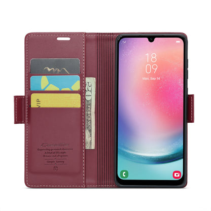 Samsung Galaxy A24 4G Litchi Texture RFID Anti-theft Leather Phone Case with Butterfly Buckle, Stand & Card Wallet with TPU Shell