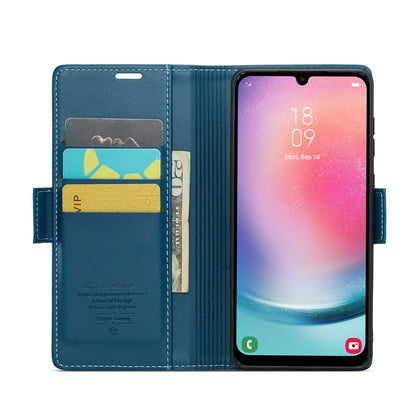 Samsung Galaxy A24 4G Litchi Texture RFID Anti-theft Leather Phone Case with Butterfly Buckle, Stand & Card Wallet with TPU Shell