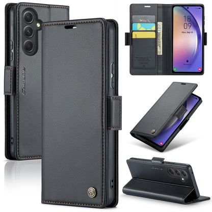 Samsung Galaxy A54 5G Litchi Texture RFID Anti-theft Leather Phone Case with Butterfly Buckle, Stand & Card Wallet with TPU Shell