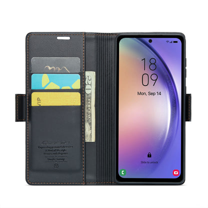 Samsung Galaxy A54 5G Litchi Texture RFID Anti-theft Leather Phone Case with Butterfly Buckle, Stand & Card Wallet with TPU Shell