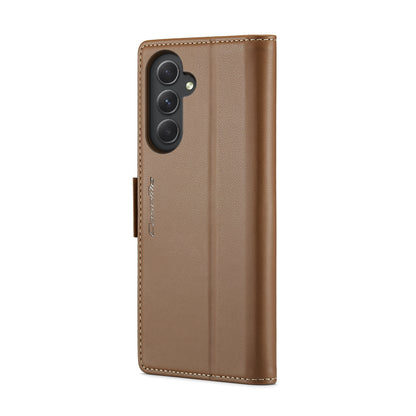 Samsung Galaxy A54 5G Litchi Texture RFID Anti-theft Leather Phone Case with Butterfly Buckle, Stand & Card Wallet with TPU Shell
