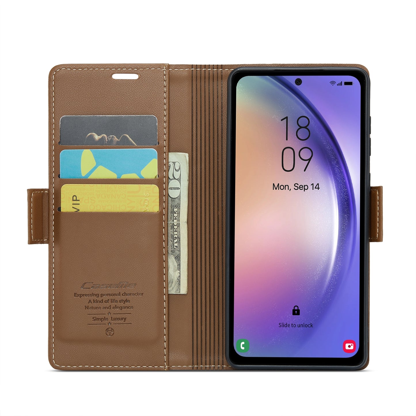 Samsung Galaxy A54 5G Litchi Texture RFID Anti-theft Leather Phone Case with Butterfly Buckle, Stand & Card Wallet with TPU Shell
