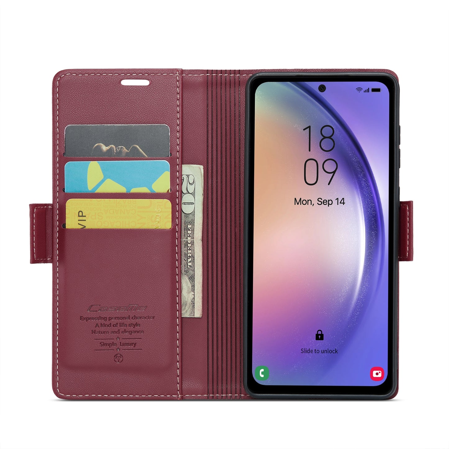 Samsung Galaxy A54 5G Litchi Texture RFID Anti-theft Leather Phone Case with Butterfly Buckle, Stand & Card Wallet with TPU Shell