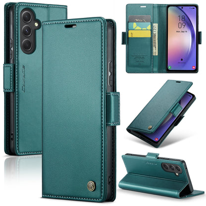 Samsung Galaxy A54 5G Litchi Texture RFID Anti-theft Leather Phone Case with Butterfly Buckle, Stand & Card Wallet with TPU Shell
