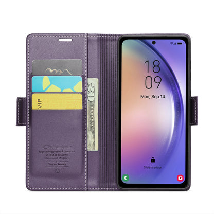 Samsung Galaxy A54 5G Litchi Texture RFID Anti-theft Leather Phone Case with Butterfly Buckle, Stand & Card Wallet with TPU Shell