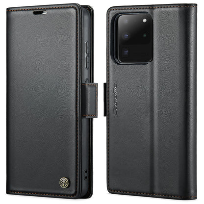 Samsung Galaxy S20 Ultra Litchi Texture RFID Anti-theft Leather Phone Case with Butterfly Buckle, Stand & Card Wallet with TPU Shell