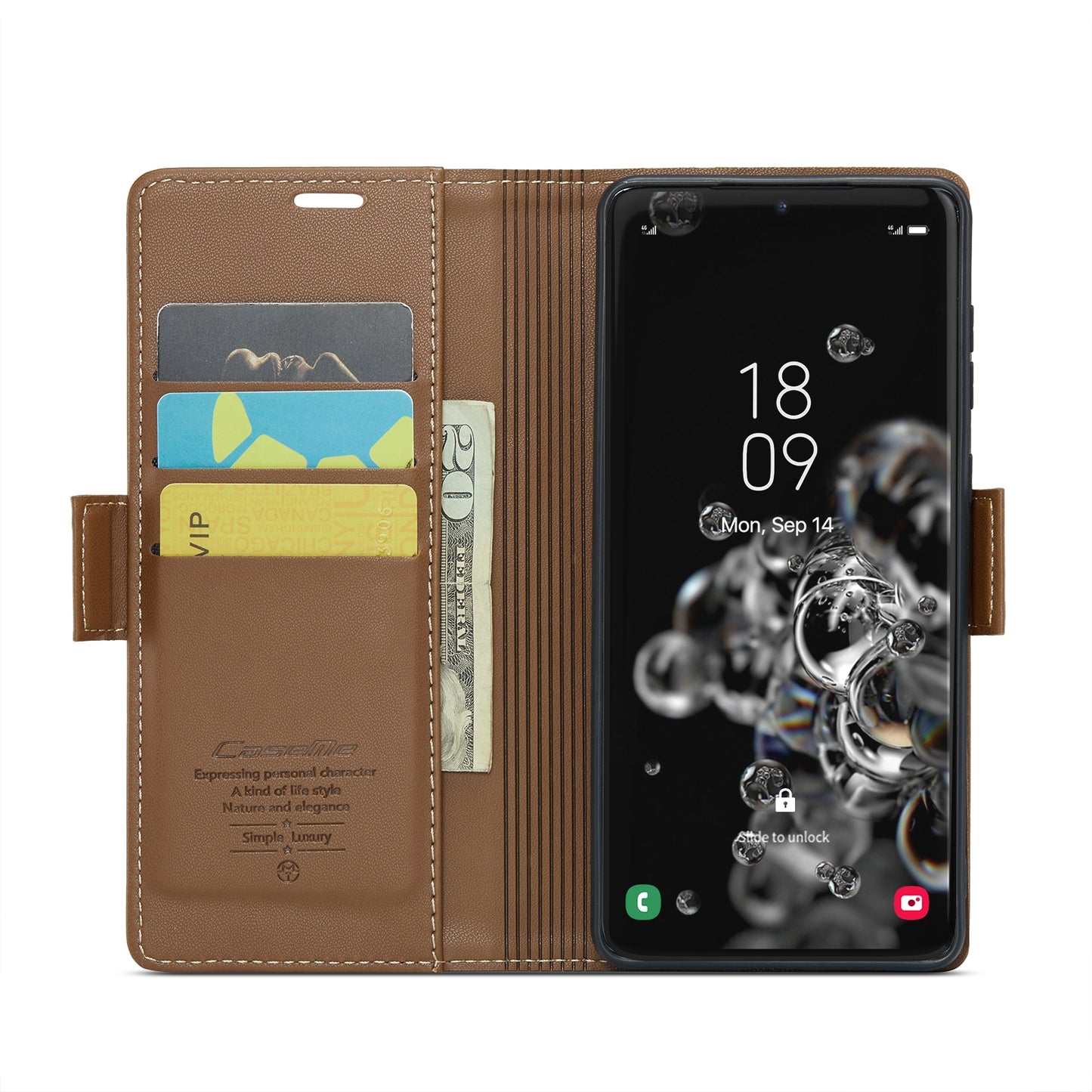 Samsung Galaxy S20 Ultra Litchi Texture RFID Anti-theft Leather Phone Case with Butterfly Buckle, Stand & Card Wallet with TPU Shell
