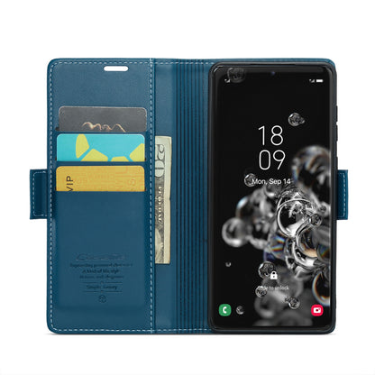 Samsung Galaxy S20 Ultra Litchi Texture RFID Anti-theft Leather Phone Case with Butterfly Buckle, Stand & Card Wallet with TPU Shell