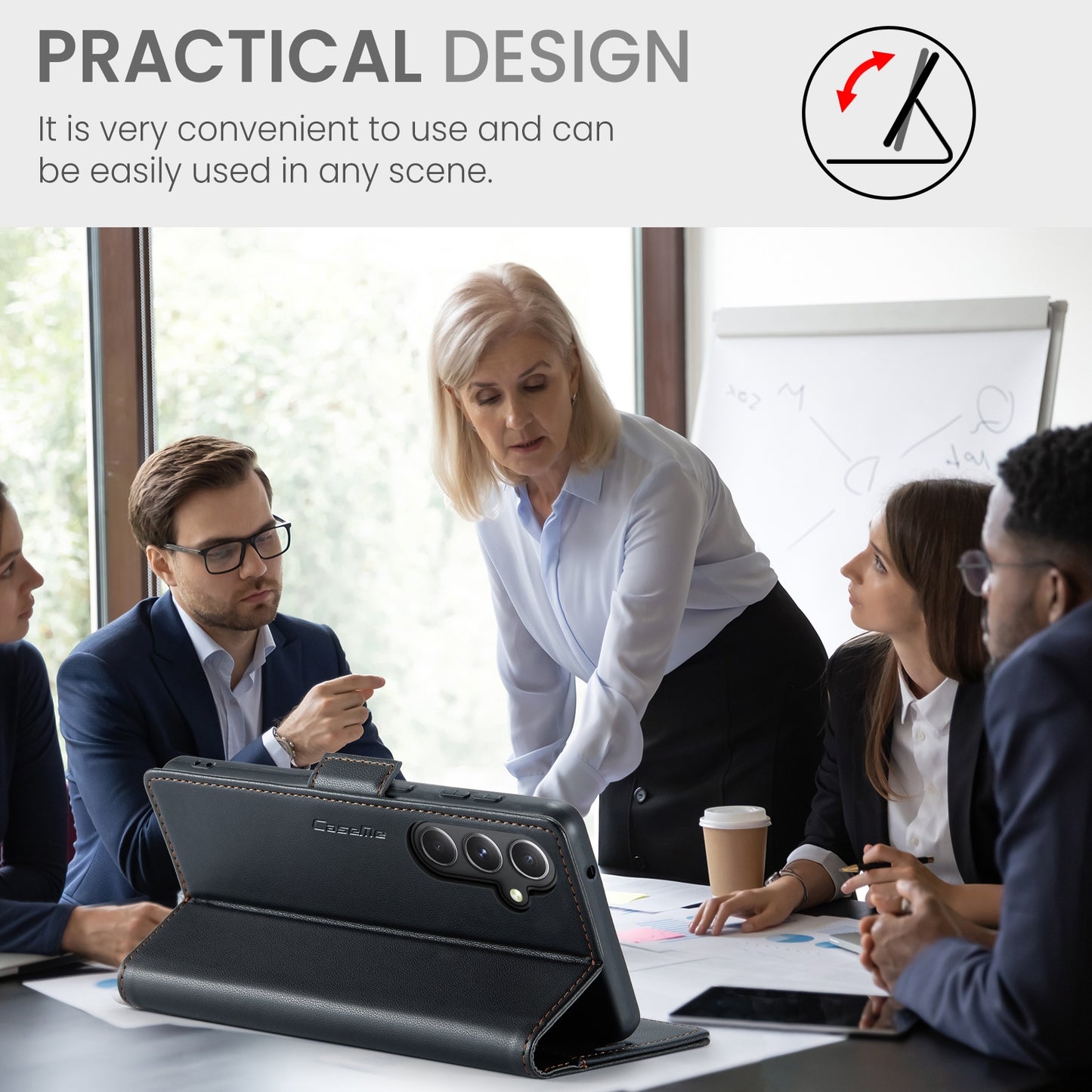 Samsung Galaxy S23 FE 5G Litchi Texture RFID Anti-theft Leather Phone Case with Butterfly Buckle, Stand & Card Wallet with TPU Shell