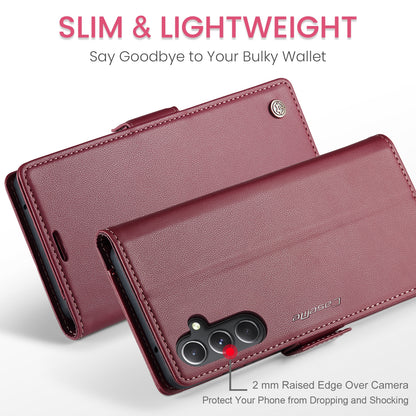 Samsung Galaxy S23 FE 5G Litchi Texture RFID Anti-theft Leather Phone Case with Butterfly Buckle, Stand & Card Wallet with TPU Shell