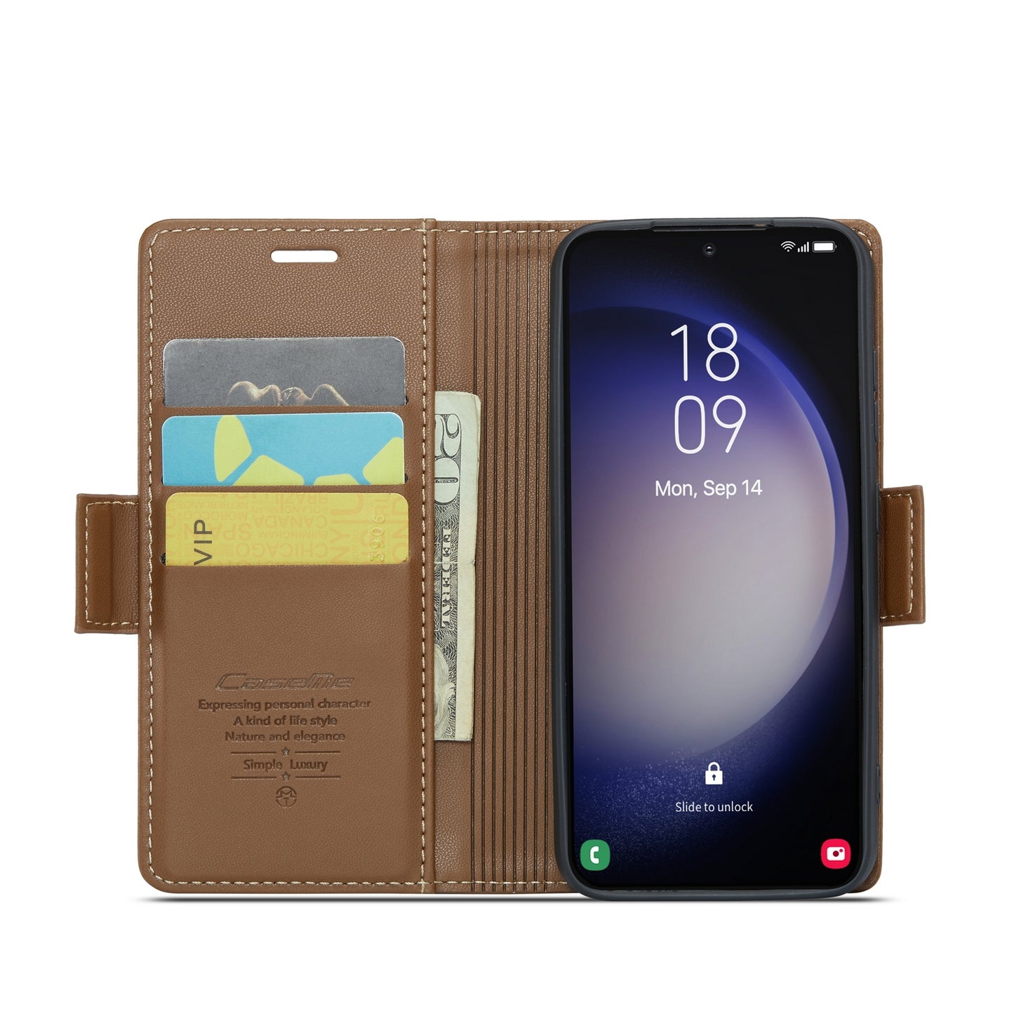 Samsung Galaxy S24 Litchi Texture RFID Anti-theft Leather Phone Case with Butterfly Buckle, Stand & Card Wallet with TPU Shell
