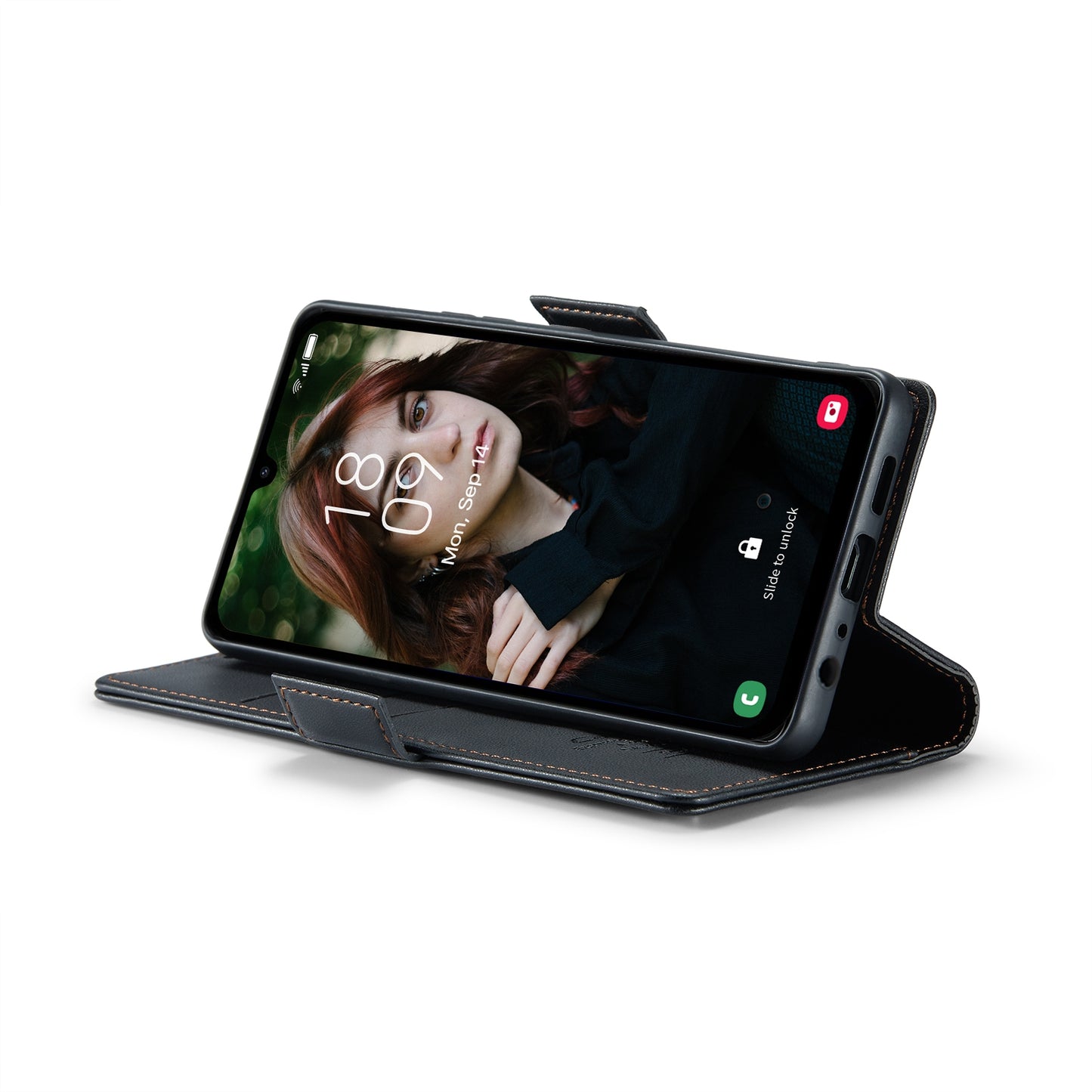 Samsung Galaxy A15 4G/5G Litchi Texture RFID Anti-theft Leather Phone Case with Butterfly Buckle, Stand & Card Wallet with TPU Shell