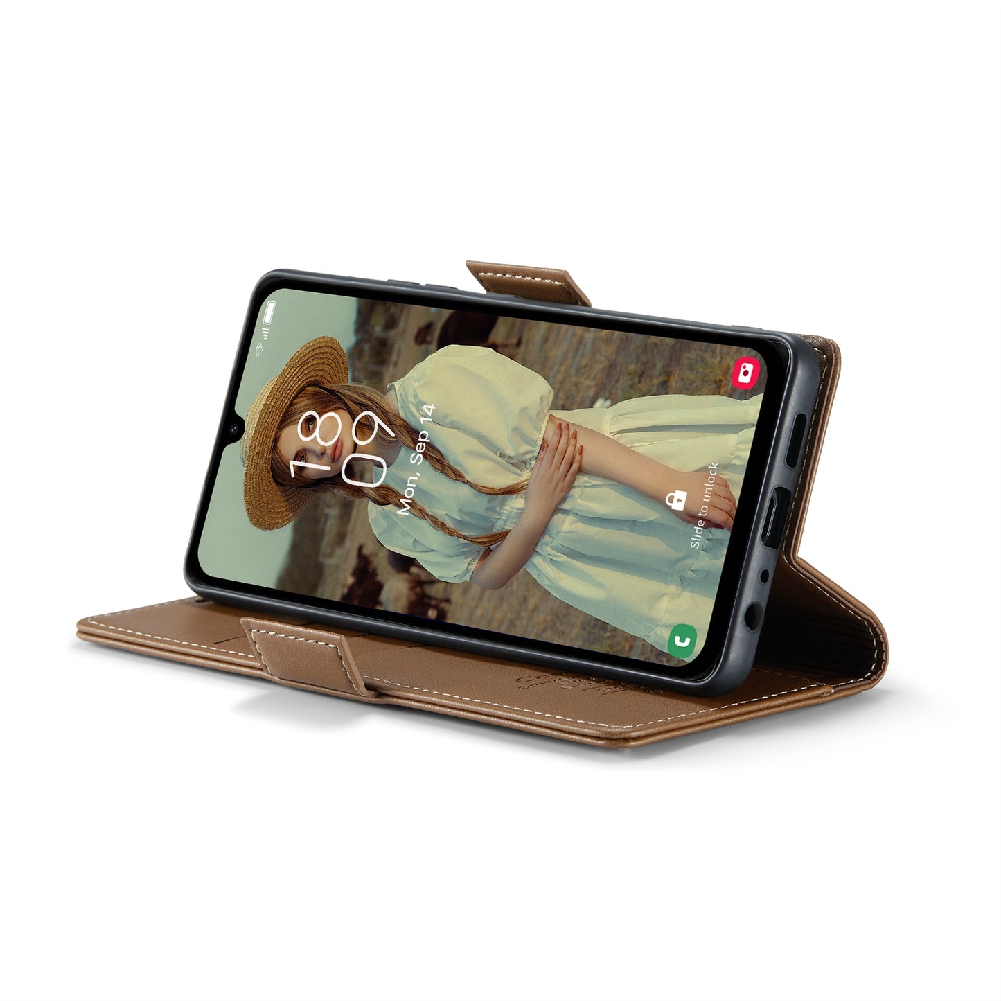 Samsung Galaxy A15 4G/5G Litchi Texture RFID Anti-theft Leather Phone Case with Butterfly Buckle, Stand & Card Wallet with TPU Shell