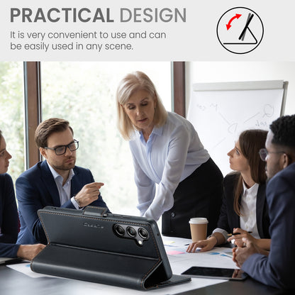 Samsung Galaxy A05s Litchi Texture RFID Anti-theft Leather Phone Case with Butterfly Buckle, Stand & Card Wallet with TPU Shell