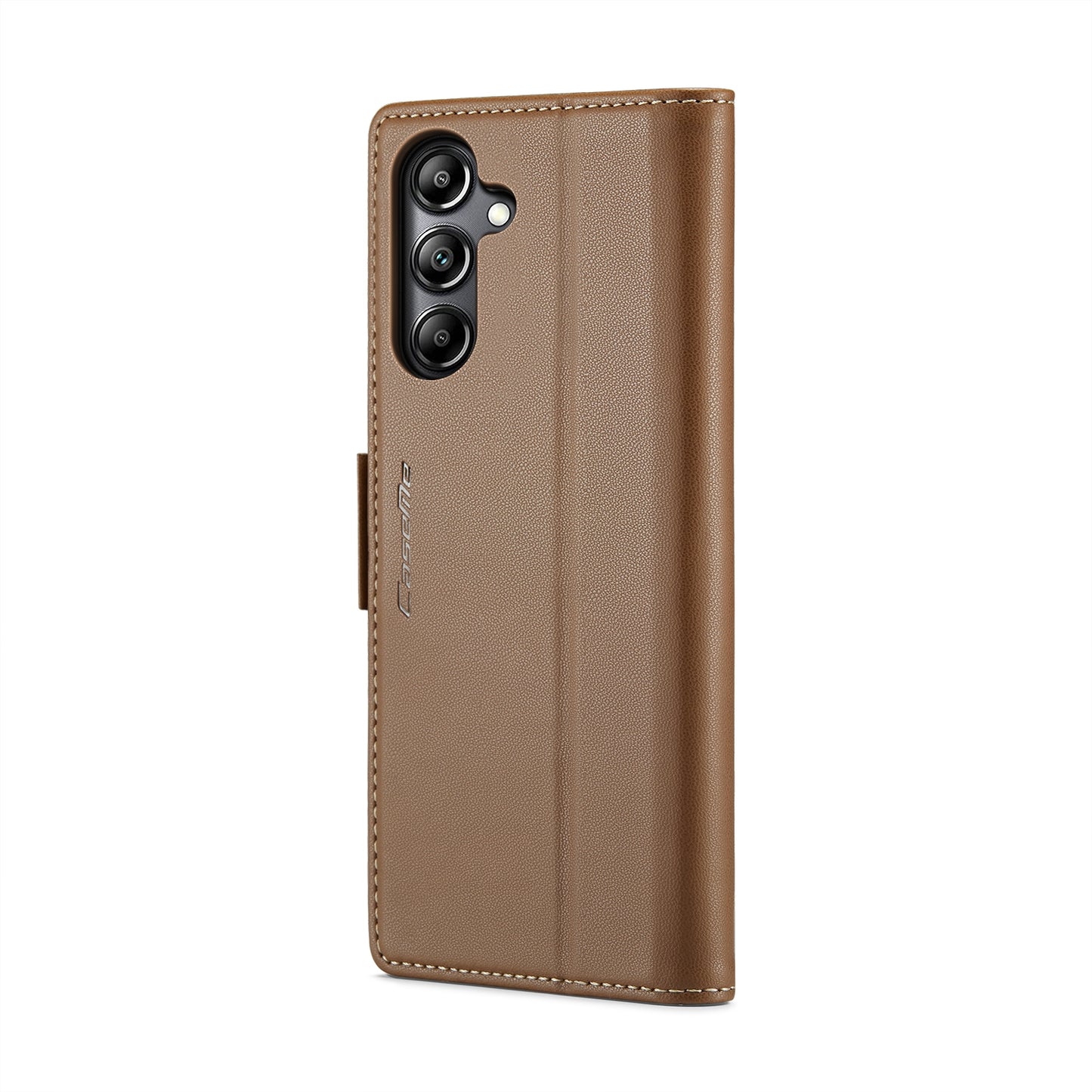 Samsung Galaxy A05s Litchi Texture RFID Anti-theft Leather Phone Case with Butterfly Buckle, Stand & Card Wallet with TPU Shell