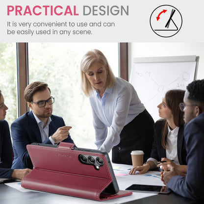 Samsung Galaxy A05s Litchi Texture RFID Anti-theft Leather Phone Case with Butterfly Buckle, Stand & Card Wallet with TPU Shell