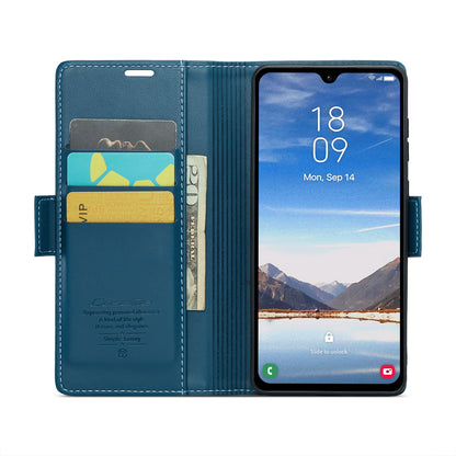 Samsung Galaxy A05s Litchi Texture RFID Anti-theft Leather Phone Case with Butterfly Buckle, Stand & Card Wallet with TPU Shell