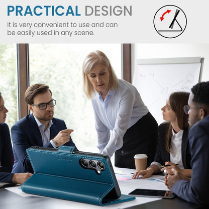 Samsung Galaxy A05s Litchi Texture RFID Anti-theft Leather Phone Case with Butterfly Buckle, Stand & Card Wallet with TPU Shell