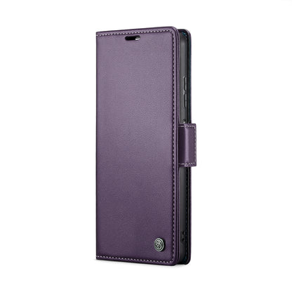 Samsung Galaxy A05s Litchi Texture RFID Anti-theft Leather Phone Case with Butterfly Buckle, Stand & Card Wallet with TPU Shell