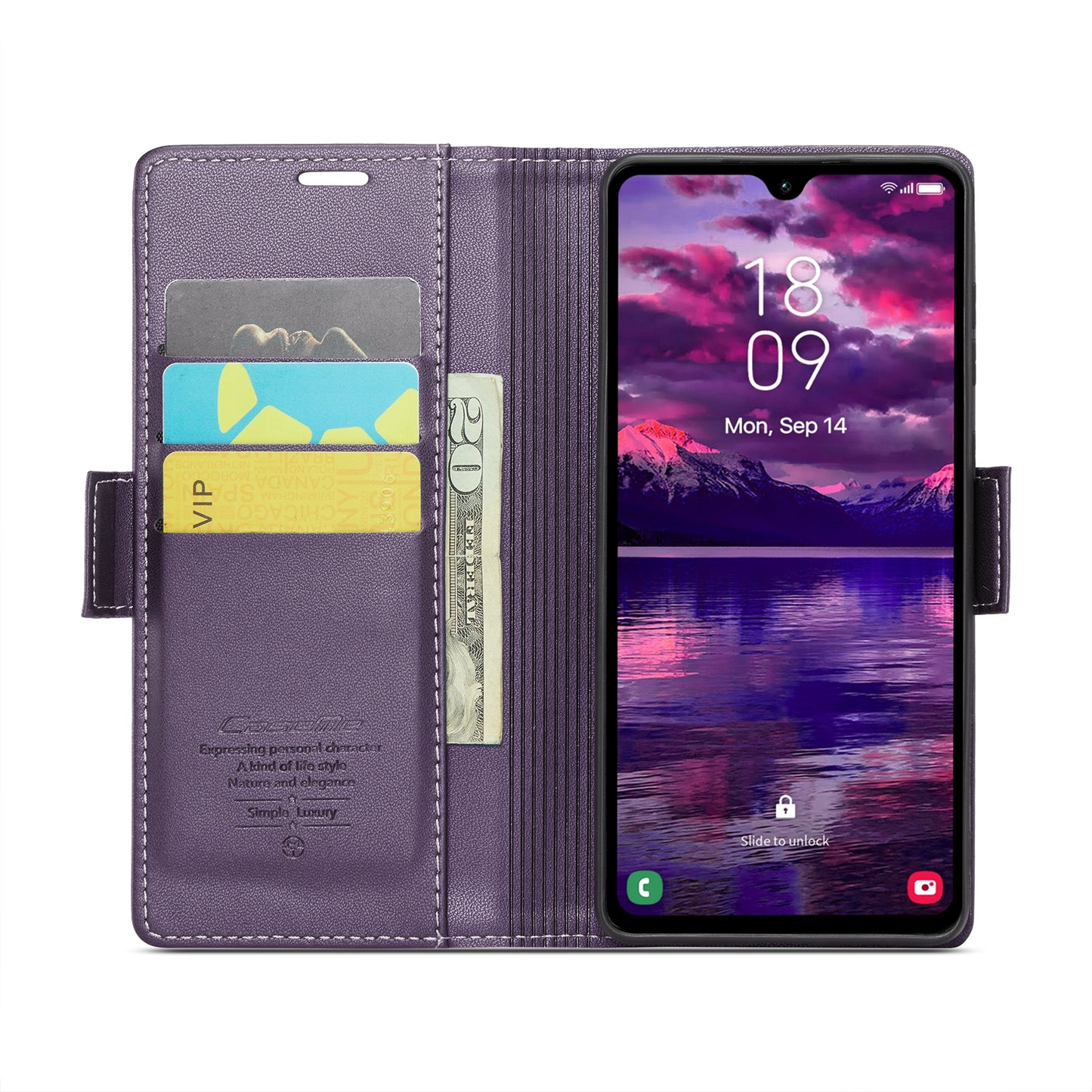 Samsung Galaxy A05s Litchi Texture RFID Anti-theft Leather Phone Case with Butterfly Buckle, Stand & Card Wallet with TPU Shell