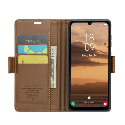 Samsung Galaxy A25 5G Litchi Texture RFID Anti-theft Leather Phone Case with Butterfly Buckle, Stand & Card Wallet with TPU Shell